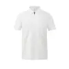 Camisa Polo de Cor Sólida Feita Sob Medida Seda Meio Zíper Roupa de Trabalho Uniforme de Grupo Logo Camiseta Masculina de Manga Curta