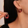 Pendientes Geométricos Minimalistas de Resina Estilo Maillard, Otoño e Invierno Vintage Pequeños y Elegantes Pendientes de Gama Alta para Mujer