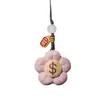 Colgante de flor de dinero tallada en madera, adorno decorativo de incrustaciones, llavero para coche, colgador para bolsa, pequeño colgante de artesanía de madera