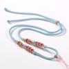 Collar de Nudo de Flor de Durazno Tejido a Mano Cuerda Semiterminada Portátil Cera de Abejas Oro Jade Colgante Cuerda Trenzada Cadena para Suéter para Mujer
