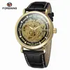 Reloj Mecánico Semiautomático Casual de Moda para Hombre Estilo Europeo y Americano Forsining Hueco Retro Romano