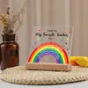 Adornos de Escritorio Acrílicos de Venta Caliente Transfronterizos Personalizados con Base de Madera Adornos Artesanales de Escritorio Adornos Cuadrados