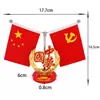 Enfeite de bandeira para carro, bandeira vermelha pequena para interior de carro, mastro de bandeira para decoração de carro, bandeira de painel, mastro de bandeira de mesa de escritório de alta qualidade