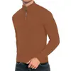 Suéter Masculino Gola Alta com Zíper Suéter Masculino de Outono Solto Suéter Casual Pulôver de Manga Longa