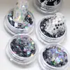 Lantejoulas para nail art em formato de coração com laser de celebridade da internet, atacado, estrelas mágicas japonesas, borboleta, redondo, adesivo para unha DIY