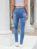 2023 Europeo y Americano comercio exterior Amazon estación independiente jeans ajustados elásticos mujer fabricantes al por mayor una generación de cabello