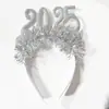 Año Nuevo 2025 Día de Año Nuevo Nochevieja Disfraz Headwear Diadema para Fiesta Navideña Atmósfera Sencilla Accesorios para el Cabello para Fotos