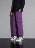 Cubiertas de Pareja para Primavera y Otoño Impermeables para Exteriores Estilo Japonés Simple Versátiles Holgadas Pantalones con Múltiples Bolsillos para Hombre y Mujer