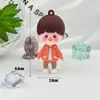 Chaveiro de Boneca Casal Desenho Animado Pingente de Boneca Menina com Trança Pingente de Boneca Acessórios para Bolsa Casal
