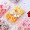 Conjunto de tres piezas de accesorios para el cabello para niños, diadema de ala ancha con lazo grande, hecha a mano, de algodón liso y estampado, transfronteriza entre Europa y América.