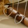 Collar de Amor de Diamantes Rai en Forma de Corazón Hueco de Plata Esterlina S925 para Mujer, Moda Versátil, Diseño de Alta Gama, Cadena para Suéter de Otoño e Invierno