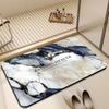 Tapete Diatomáceo para Hogar con Patrón de Mármol Tapete para Puerta de Inodoro Baño Absorbente Antideslizante Tapete para Pies Alfombra de Goma