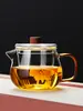 Tetera de Vidrio, Resistente a Altas Temperaturas, Engrosada, con Separación de Té y Agua, para Uso Doméstico, Nuevo Modelo 2026, Alto Borosilicato, Tetera Pequeña con Flores, Juego de Té