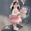 Vestidos de Niña Otoño 2026 Nuevo Set de Vestido de Princesa de Dibujos Animados para Niños Ropa Formal de Bebé Malla para Falda Primavera Otoño