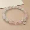 Pulsera de cristal de ópalo nueva pulsera de cristal rosa colgante de planeta regalo para niñas amigas pareja Accesorios Al por mayor