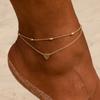 Nuevos Accesorios Transfronterizos Europeos y Americanos Moda Cadena de Cuentas Ovaladas Tobillera de Gran Amor Estilo Vacacional de Playa para Mujer Tobillera de Comercio Exterior
