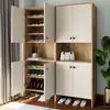 Zapatero de madera maciza de lujo ligero tamaño personalizable armario de almacenamiento armario alto moderno nórdico para entrada del hogar gran capacidad
