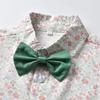 Camisa Floral de Manga Corta para Niños Cárdigan de Verano para Niños Shorts con Tirantes Conjunto de Dos Piezas Estilo Coreano Ropa de Verano para Niños Estilo Moderno