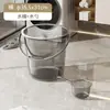 Balde d'água transparente, bacia, concha d'água, conjunto de balde e bacia de plástico, conjunto de três peças para banho de estudante de dormitório, uso doméstico, luxo leve