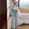 Jeans Rectos Bordados Vintage Nuevos de Verano 2025 para Mujer, Pantalones Anchos Versátiles de Cintura Alta que Cubren las Caderas para Tipos de Cuerpo Pera