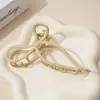 Pinza de Tiburón Grande con Lazo de Cinta Maillard para el Pelo de Atrás de Mujer Pinza de Agarre Hueca con Buen Aspecto