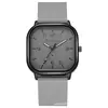 Reloj para Hombre Cuadrado Transfronterizo Personalizado Creativo Venta al por Mayor Moda Retro Correa de Silicona Reloj de Cuarzo para Estudiante Reloj para Hombre