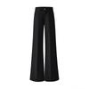 Ropa de mujer de seda naranja# pantalones micro casuales negros combinables para mujer 2025 nuevos pantalones de traje holgados para el trabajo de cintura media adelgazantes