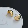 Pendientes Populares de Anacardo Transfronterizos, Estilo Coreano Minimalista Fresco, Superficie Grande Brillante, Pendientes de Celebridad de Internet, Accesorios para Orejas en Forma de Media Luna