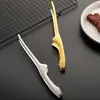 Amazon Clip para Alimentos de Acero Inoxidable Chapado en Oro Punta Estilo Coreano Clip para Barbacoa Barra Extendida Clip para Barbacoa de Restaurante Buffet