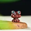 Colgante de Rana de Ojos Grandes Tallada en Palo de Rosa Rana de Dibujos Animados de Sándalo Verde Colgante para Llavero de Sándalo Accesorios para Bolsos DIY