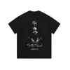 Camiseta Corta Vintage de High Street Americano de Moda con Estampado Directo y Acabado Lavado para Hombres y Mujeres