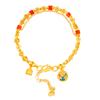 Joyería de oro con arena de oro vietnamita, moneda roja, pulsera doble, nueva joyería china de flores ricas, exquisita, plegable, para mujer