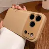 Funda de Piel Lisa Simple de Gama Alta Adecuada para Teléfono Móvil Iphone17 Cubierta Protectora Anticaídas Mate con Sensación de Piel Todo Incluido Apple 16
