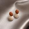 Pendientes de flores con gotas de aceite blanco y aguja de plata, elegantes y nuevos, de Corea del Sur, ligeros, lujosos y de alta calidad.