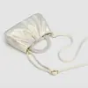 Moda Estilo Coreano Chica Bolso Pequeño de Mano Tejido con Perlas Mujer 2027 Nuevo Plegado Hombro Único Cruzado Bolso Nube