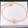 Pulsera de Joyería de Lujo Ligero Transfronteriza Europea y Americana, Flor Colorida de Diamante y Circonita, Pulsera Multicapa de Hoja y Girasol para Mujer