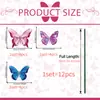 Nuevas estacas de mariposa con textura de diamante transfronterizas, un juego de 12 piezas, decoraciones para jardín exterior, estacas para patio