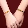 Accesorios de Plata de Ley 925 Chapados en Oro Monedas de los Cinco Emperadores Año Animal DIY Pulsera de Cuerda Roja con Monedas de Cobre Accesorios para Tobillo Accesorios de las Cinco Bendiciones