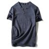 Camiseta japonesa de verão de manga curta masculina vintage de algodão e linho meia manga moderna camiseta masculina fina de manga curta popular na Internet mesmo estilo