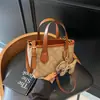 Modelo Nuevo de Comercio Exterior Transfronterizo Moda Versátil Estilo Francés Bolso Pequeño Cubo Hombro Cruzado Bolso Cubo con Estampado Retro Vintage