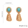 Set de Aretes, Collar y Pulsera de Piedra Triangular Estilo Palacio Retro Cadena para Clavícula Lujo Ligero Collar de Gama Alta Venta al por Mayor