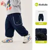 Pantalones cálidos para niño Dudu, pantalones de invierno para niño con forro polar, pantalones casuales de invierno para niña, pantalones deportivos para bebé, modernos