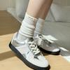 Calcetines holgados de etiqueta de tela Miumiu para mujer de verano, simples, finos, versátiles estilo JK, estilo coreano, estilo universitario, calcetines hasta la pantorrilla