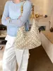 Bolso de Paja Tejida de Verano Transfronterizo para Mujer, Bolso Tote de Hombro Hueco de Moda Nuevo para Vacaciones en la Playa, Bolso Cesta Tejida