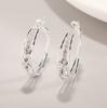 Pendientes de mujer con incrustaciones de diamantes de imitación y explosivos transfronterizos de Europa y América, pendientes de círculo grande, fabricantes de joyas para la oreja al por mayor