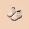 Botas Martin de Comercio Exterior para Niñas 2026 Otoño e Invierno Botas Infantiles Forradas de Felpa Moda Botas de Cuero con Perlas Estilo Británico Princesa Niña Pequeña