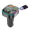 Q6 Transmisor FM para Coche Bluetooth Manos Libres Reproductor MP3 Luz Ambiental Carga Rápida PD Carga 3.1A