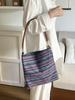 Bolsa de Ombro Popular, Bolsa de Axila Feminina, Bolsa de Mão, Bolsa Tote de Grande Capacidade para Deslocamento, Saco de Armazenamento de Tecido Estampado Atacado