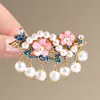 Acessório de Cabelo com Franjas, Azul Queimado Clássico, Novo Estilo Chinês, Acessório de Cabelo para Casamento Estilo Saia de Cavalo, Presilha Lateral, Acessório de Cabelo Cheongsam para Mulheres