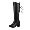 Nuevas Botas de Motociclista con Encaje en la Espalda Botas Vaqueras Botas Altas Botas de Tacón Alto Grueso 33-52 Botas de Comercio Exterior de Amazon